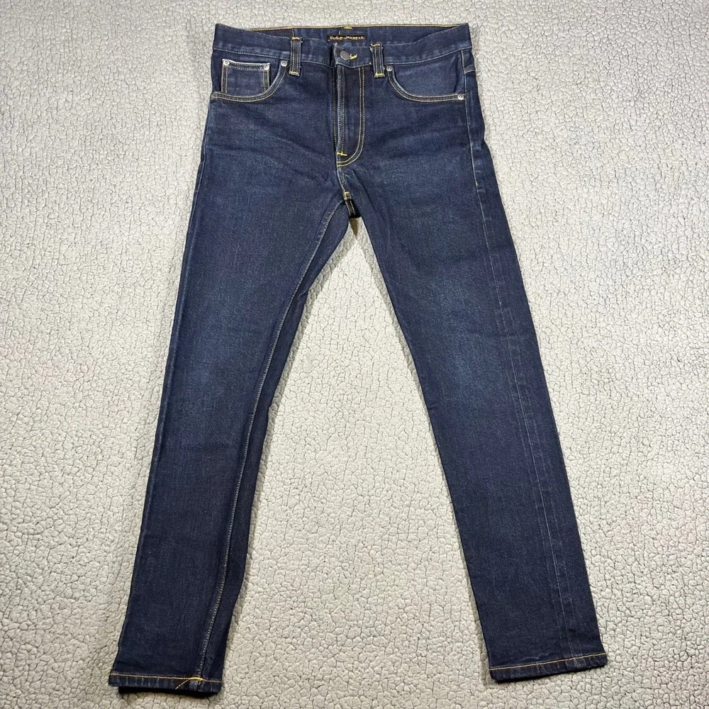 Nudie Jeans Lean Dean Dry True Selvage Slim Tapered Indigo Mens 30x31 (30x28)